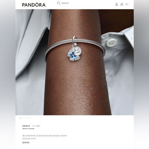 🐘🐘 S925 Sterling Silver Butterfly Charm - Picture 2 of 8